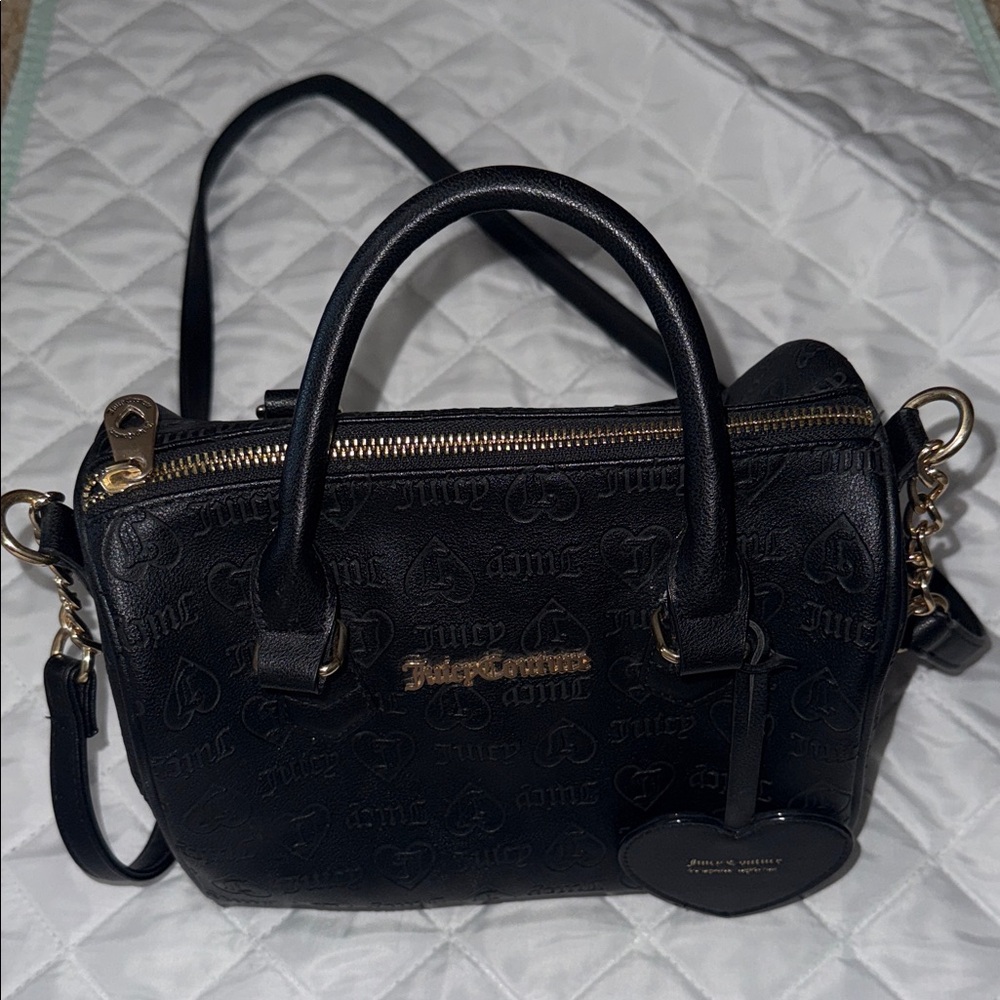 Juicy Couture Black Satchel with Gold Accents